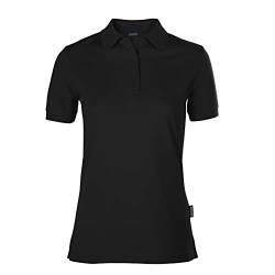 HRM Damen Luxury Polo, schwarz, Gr. M I Premium Polo-Shirt Damen aus 100% Baumwolle I Basic Polohemd bis 60°C farbecht waschbar I Hochwertige & nachhaltige Damen-Oberteile von HRM