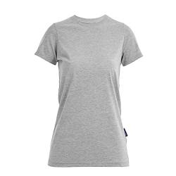 HRM Damen Luxury Roundneck Tee, grau-meliert, Gr. S I Premium T-Shirt Damen Rundhalsausschnitt aus 100% Bio-Baumwolle I Basic Shirt Damen bis 60°C waschbar I Hochwertige & nachhaltige Damen-Oberteile von HRM