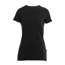 HRM Damen Luxury Roundneck Tee, schwarz, Gr. M I Premium T-Shirt Damen Rundhalsausschnitt aus 100% Bio-Baumwolle I Basic Shirt Damen bis 60°C waschbar I Hochwertige & nachhaltige Damen-Oberteile von HRM