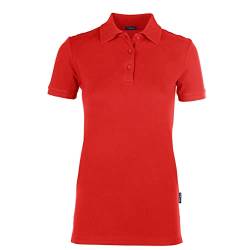 HRM Damen Luxury Stretch Polo, rot, Gr. 2XL I Premium Polo-Shirt Damen aus 95% Baumwolle & 5% Elasthan I Basic Polohemd bis 40°C farbecht waschbar I Hochwertige & nachhaltige Damen-Oberteile von HRM