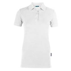 HRM Damen Luxury Stretch Polo, weiß, Gr. 2XL I Premium Polo-Shirt Damen aus 95% Baumwolle & 5% Elasthan I Basic Polohemd bis 40°C farbecht waschbar I Hochwertige & nachhaltige Damen-Oberteile von HRM