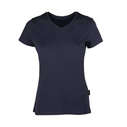 HRM Damen Luxury V-Neck Tee, navy, Gr. 2XL I Premium T-Shirt Damen V-Ausschnitt aus 100% Bio-Baumwolle I Basic Shirt Damen bis 60°C waschbar I Hochwertige & nachhaltige Damen-Oberteile von HRM