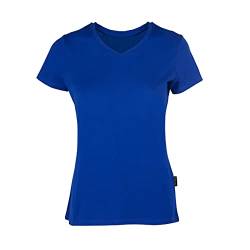 HRM Damen Luxury V-Neck Tee, royalblau, Gr. M I Premium T-Shirt Damen V-Ausschnitt aus 100% Bio-Baumwolle I Basic Shirt Damen bis 60°C waschbar I Hochwertige & nachhaltige Damen-Oberteile von HRM