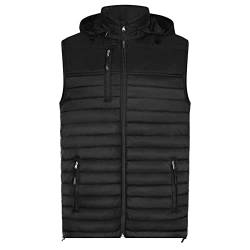 HRM Herren 1301 Herren Hooded Performance Body Warmer I Fair Trade Outdoor Weste Herren 100 g m I Aus leicht, Schwarz, L EU von HRM