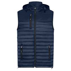 HRM Herren 1301 Hooded Performance Body Warmer I Fair Trade Outdoor Weste, 100 g/m² I Aus 100% leichtem & robustem Polyamid, Navy, S von HRM