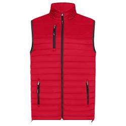 HRM Herren 1301 Hooded Performance Body Warmer I Fair Trade Outdoor Weste, 100 g/m² I Aus 100% leichtem & robustem Polyamid, Rot, L von HRM