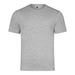 HRM Herren Heavy Luxury Roundneck Tee, grau-meliert, Gr. 6XL I Fair Trade T-Shirt Herren mit Rundhalsausschnitt I Nachhaltig & aus 90% Bio-Baumwolle & 10% Viskose von HRM