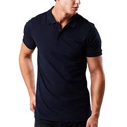 HRM Herren Heavy Stretch Polo, Navy, Gr. 4XL I Premium Polo Shirt Herren aus 95% Baumwolle & 5% Elasthan I Basic Polohemd bis 40°C waschbar I Hochwertige & nachhaltige Herren-Kleidung I Workwear von HRM