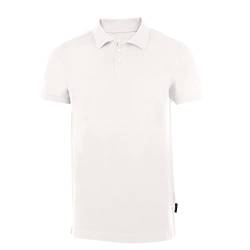 HRM Herren Heavy Stretch Polo, weiß, Gr. L I Premium Polo Shirt Herren aus 95% Baumwolle & 5% Elasthan I Basic Polohemd bis 40°C waschbar I Hochwertige & nachhaltige Herren-Kleidung I Workwear von HRM