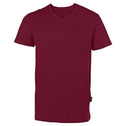 HRM Herren Luxury V-Neck Tee, bordeaux, Gr. L I Premium T-Shirt Herren V-Ausschnitt aus 100% Bio-Baumwolle I Basic T-Shirt bis 60°C waschbar I Hochwertige & nachhaltige Herren-Bekleidung von HRM