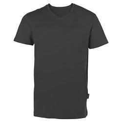 HRM Herren Luxury V-Neck Tee, darkgrey, Gr. 2XL I Premium T-Shirt Herren V-Ausschnitt aus 100% Bio-Baumwolle I Basic T-Shirt bis 60°C waschbar I Hochwertige & nachhaltige Herren-Bekleidung von HRM