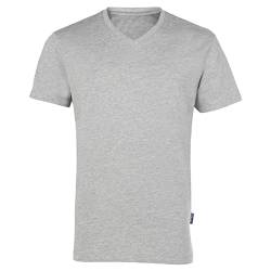 HRM Herren Luxury V-Neck Tee, grau-meliert, Gr. 2XL I Premium T-Shirt Herren V-Ausschnitt aus 100% Bio-Baumwolle I Basic T-Shirt bis 60°C waschbar I Hochwertige & nachhaltige Herren-Bekleidung von HRM