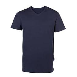 HRM Herren Luxury V-Neck Tee, navy, Gr. 2XL I Premium T-Shirt Herren V-Ausschnitt aus 100% Bio-Baumwolle I Basic T-Shirt bis 60°C waschbar I Hochwertige & nachhaltige Herren-Bekleidung von HRM