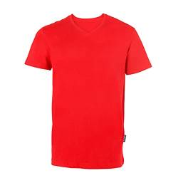 HRM Herren Luxury V-Neck Tee, rot, Gr. 3XL I Premium T-Shirt Herren V-Ausschnitt aus 100% Bio-Baumwolle I Basic T-Shirt bis 60°C waschbar I Hochwertige & nachhaltige Herren-Bekleidung von HRM