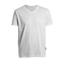 HRM Herren Luxury V-Neck Tee, weiß, Gr. 2XL I Premium T-Shirt Herren V-Ausschnitt aus 100% Bio-Baumwolle I Basic T-Shirt bis 60°C waschbar I Hochwertige & nachhaltige Herren-Bekleidung von HRM