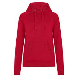 HRM Unisex 2005 Kid‘s Premium Raglan Hoody, dunkelgrau I Fair Trade Hoodie Kinder mit Kapuze, 320 g/m² I Aus 70% Baumwolle & 30% recyceltem Polyester, red, 128 von HRM