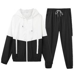 Jogging Anzüge Männer Herbst Jogginganzug Trainingsanzug Zip Windbreaker + Hose Freizeitanzug Sport Jogging Laufen 2 Piece Übergröße Streetwear Tracksuit 3XL 4XL 5XL 6XL Jogging-Anzug von HRTLSS