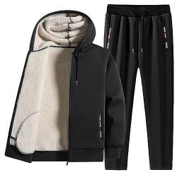 Jogginganzug Herren 3XL 4XL 5XL 6XL Jogginganzug+Herren Übergröße Thermo Gefüttert Jacke + Sporthose Freizeitanzug Trainingsanzug Winter Warm Jogginganzüge Fitnessanzug Laufanzug von HRTLSS