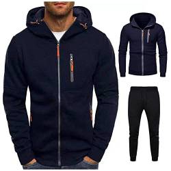 Trainingsanzüge für Männer Große Größen Jogging Anzug Baumwolle Freizeitanzug Herren Laufanzug Tracksuit Bequem 2-Teilig Jogginganzüge Fitnessanzug 3XL 4XL Herren-Jogginganzug Winteranzug von HRTLSS