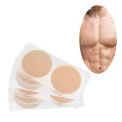 60 Stück Herren Unsichtbare Nippelpads Atmungsaktiv Hypoallergen Einweg Nackt Farbe Nippelabdeckung Unsichtbare Brustwarzenabdeckung für Läufer & Athleten (35mm) von HSAJS