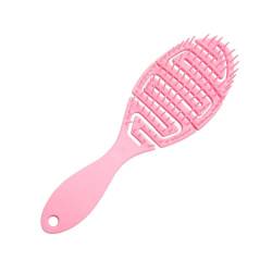 Bio Haarbürste ohne Ziepen für Damen Herren Kinder Dry & Wet Detangler Bürste für Locken Langes Kurzes oder Glattes Haar Kopfhaut Massagebürste Profi (Rosa) von HSAJS