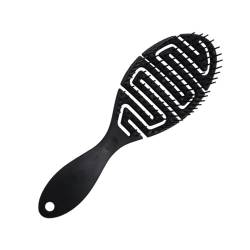 Bio Haarbürste ohne Ziepen für Damen Herren Kinder Dry & Wet Detangler Bürste für Locken Langes Kurzes oder Glattes Haar Kopfhaut Massagebürste Profi (Schwarz) von HSAJS