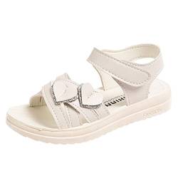 HSD Kinderschuhe Mode Liebe Dekorative Dicke Sohle Sandalen Weiche Sohle Bequeme Prinzessin Sandalen Light (White, 34 Big Kids) von HSD