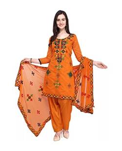 HSD Salwar Kameez Anzug, Damen, gebrauchsfertig, Übergröße, Patiala Salwar Anzüge, indisches Kleid für Frauen, Orange, XXXXL von HSD