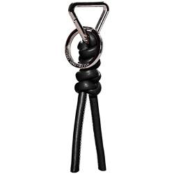 HSEFIN Leder-Schlüsselanhänger für Damen und Herren, Auto-Schlüsselanhänger mit personalisiertem Schnellverschluss-Haken, Schwarz (Black Out), Standard von HSEFIN