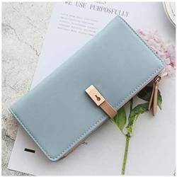 HSHTTKL Portemonnaie Damen-Geldbörse, Leder-Geldbörse, Tagesgeschenk, großes Fassungsvermögen, Langer Stil, Münze, Elegante Geldbörse, Clutch, Reißverschlusstasche, Neujahrsgeschenk Kompakt von HSHTTKL