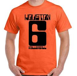 Rollerball Cult 70'S Sci-Fi Movie Houston 6 James Caan T Shirt Graphic Top Tee Camiseta Short-Sleeve Men T-Shirt Orange XL von HSNS
