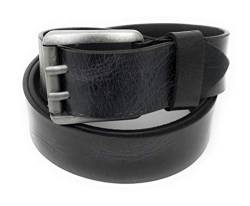 Herren Ledergürtel aus echtem Leder Gürtel für Männer, Damen Hosen Jeans SACCO ANZUG 4 CM (Schwarz, 110 cm) von HTM