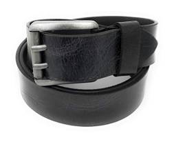 Herren Ledergürtel aus echtem Leder I Gürtel für Männer und Damen I 4 CM breit (Schwarz, 155 cm) von HTM