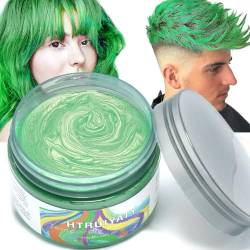 Grün Temporäre Haarfarbe Wachs Auswaschbar Frisuren Haarfarbe Bunt Für Männer Frauen Halloween Cosplay Haarwachs von HTRUIYATY