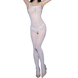 HTRUIYATY Damen Bodystocking Ganzkörper Sling Strumpfhose öLige Strümpfe Transparente ärmellose Women Bodystocking schritt offen von HTRUIYATY