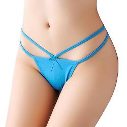 HTRUIYATY Damen String Tanga mit Sexy Riemchen High-Stretch Ultra-Silky Low Rise Thong Aqua Grün von HTRUIYATY