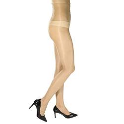 HTRUIYATY Strumpfhosen Damen 0 Denier Nahtlose ölig Feinstrumpfhose Mit Hoher Taille Ultradünne Strumpfhose-Beige von HTRUIYATY