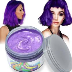 Violett Temporäre Haarfarbe Wachs Auswaschbar Frisuren Haarfarbe Bunt Für Männer Frauen Halloween Cosplay Haarwachs von HTRUIYATY