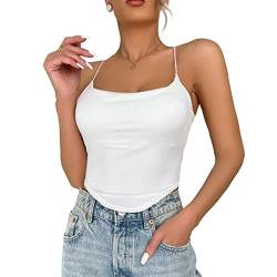 HTTOAR Crop Tops Damen einfarbige ärmellose Weste Gepolstert Bustier BH Für Gym Tops Sports von HTTOAR