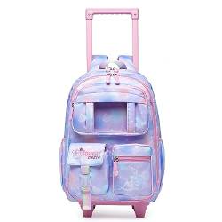 HTgroce Kinder Trolley Rucksack Schultasche Schulranzen Mädchen schultrolleys Schulrucksack Kinderkoffer Rolling Reisegepäck von HTgroce