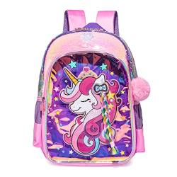 HTgroce Schultaschen Mädchen 1 klasse, Einhorn Schulrucksack Mädchen, Vorschulrucksack Mädchen a4 Schulrucksack Mädchen Schulranzen 1pc von HTgroce