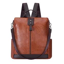 HUA ANGEL Elegant Anti Diebstahl Rucksack Damen Klein Cityrucksack Wasserdicht Leder Handtaschen Rucksack 2 In 1 Vintage Schultertasche Damen Mittelgroß FüR Arbeits Sport Alltag Reise von HUA ANGEL