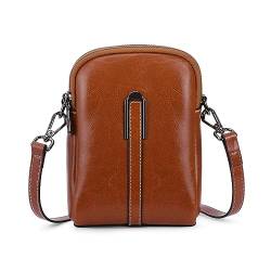 HUA ANGEL UmhäNgetasche Handy Mit GeldböRse Echtleder Leicht Kleine Handtasche Mini Schultertasche Bag Mit Langen Riemen FüR Handy Und Portmonee Geeignet FüR Sport Reisen Dating Arbeit von HUA ANGEL