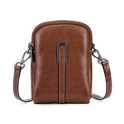 HUA ANGEL UmhäNgetasche Handy Mit GeldböRse Echtleder Leicht Kleine Handtasche Mini Schultertasche Bag Mit Langen Riemen FüR Handy Und Portmonee Geeignet FüR Sport Reisen Dating Arbeit von HUA ANGEL