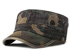 Army Cap Herren Baumwolle Military mütze Camouflage Baseballkappe Sommer Trucker Hut (Armee grün) von HUA YANG