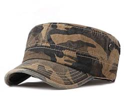 HUA YANG Army Cap Herren Baumwolle Military mütze Camouflage Baseballkappe Sommer Trucker Hut (Braun) von HUA YANG