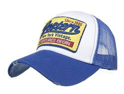 HUA YANG Trucker Caps Herren Baseball Cap Basecap Meshcap Baseballcap mit Baumwolle Frühjahr/Sommer Verstellbar Sport Kappe (Blau) von HUA YANG