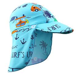 HUAANIUE Mütze Badekappe, Bademütze Sonnenhut Schwimmkappe mit UV-Schutz für Kinder 6-18month 4-6years von HUAANIUE