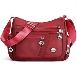 HUAERYOUYUE Umhängetasche Damen Schultertasche Mode Seitentasche Lässige Handtasche Modetasche Reisetasche Leicht Taschen für Schule Mädchentasche, Rot von HUAERYOUYUE