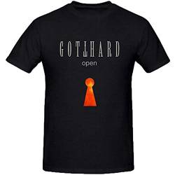 Gotthard Open Sport T Shirt for Men Crew Neck Black L von HUAN